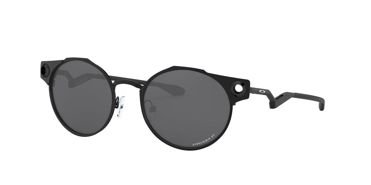 Oakley Deadbolt 0OO6046 604603 50 Satin Black / Prizm Black Polarized 50 / Plastic / Titanium
