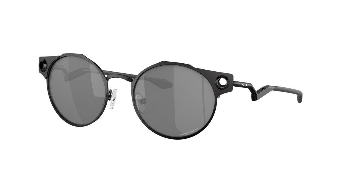 Oakley Deadbolt 0OO6046 604603 50 Satin Black / Prizm Black Polarized 50 / Plastic / Titanium