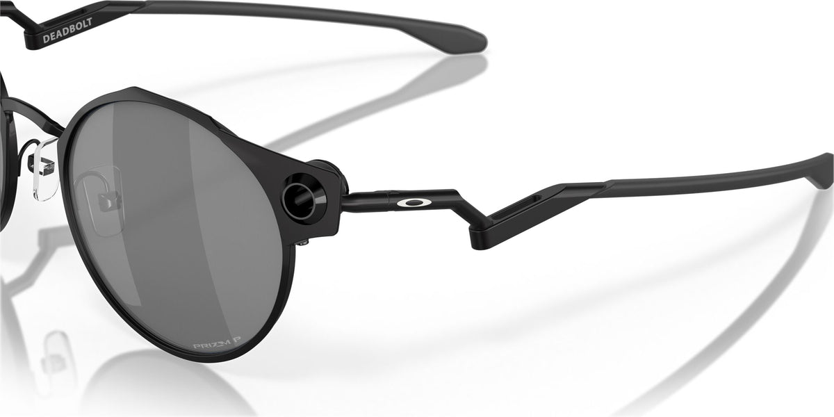 Oakley Deadbolt 0OO6046 604603 50 Satin Black / Prizm Black Polarized 50 / Plastic / Titanium