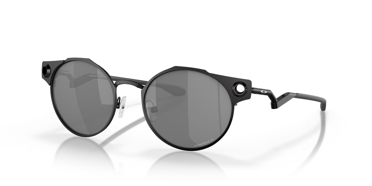 Oakley Deadbolt 0OO6046 604603 50 Satin Black / Prizm Black Polarized 50 / Plastic / Titanium
