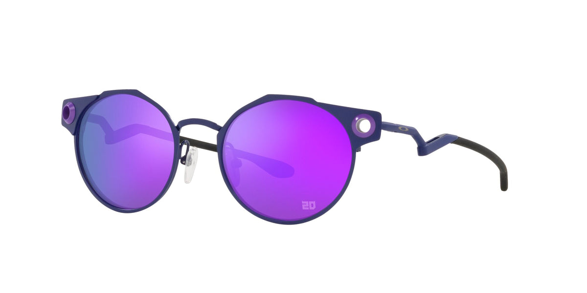 OO 6046 Oakley Deadbolt Matte Navy / Prizm Violet 50 50 / Plastic / Titanium