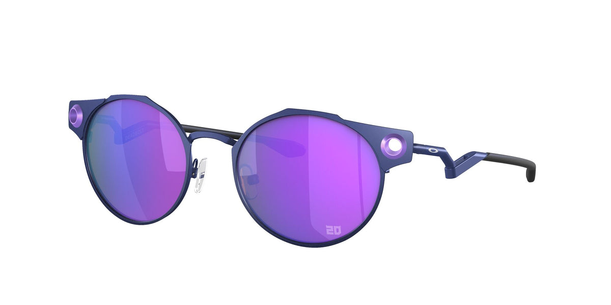 OO 6046 Oakley Deadbolt Matte Navy / Prizm Violet 50 50 / Plastic / Titanium