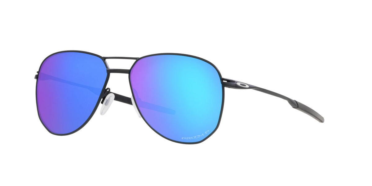 Oakley Contrail Ti 0OO6050 605004 57 Satin Light Steel / Prizm Sapphire Polarized 57 / Plastic / Titanium