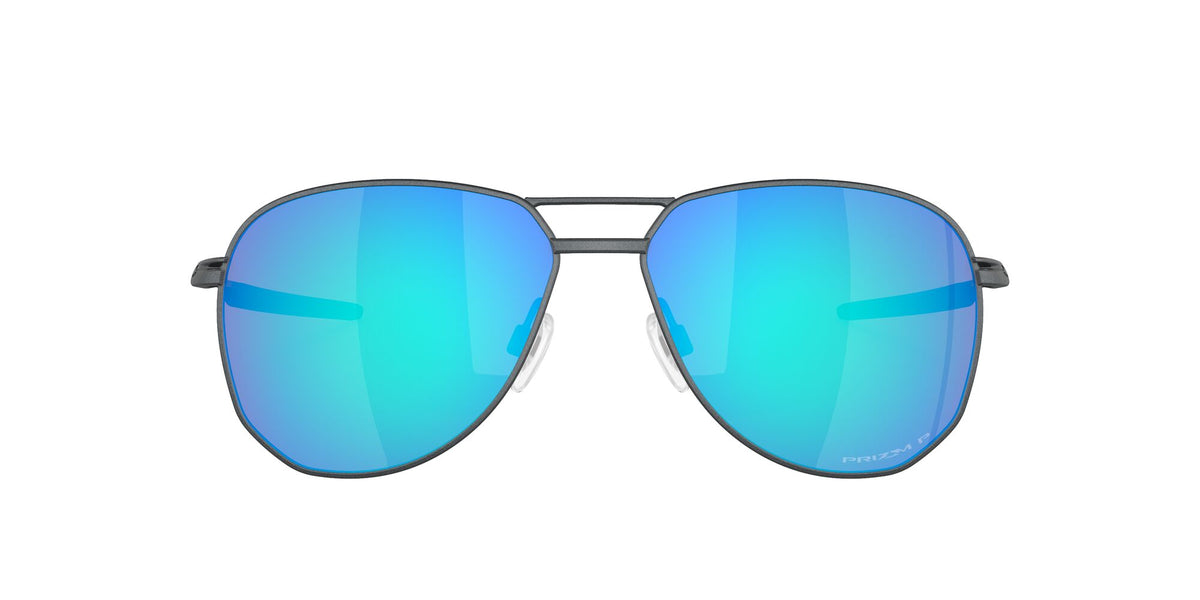 Oakley Contrail Ti 0OO6050 605004 57 Satin Light Steel / Prizm Sapphire Polarized 57 / Plastic / Titanium