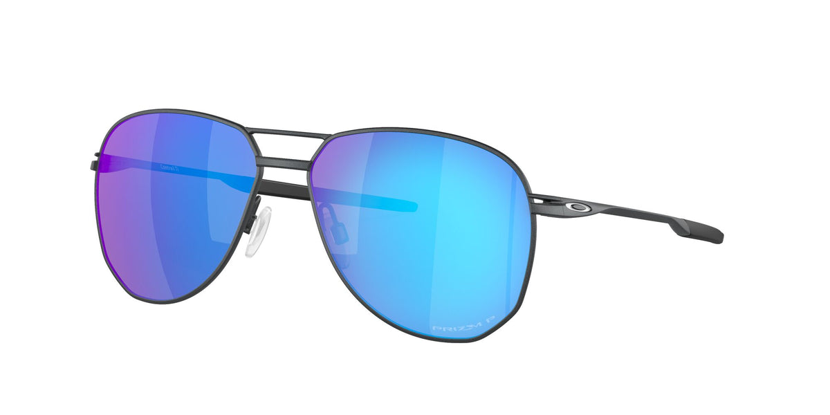 Oakley Contrail Ti 0OO6050 605004 57 Satin Light Steel / Prizm Sapphire Polarized 57 / Plastic / Titanium