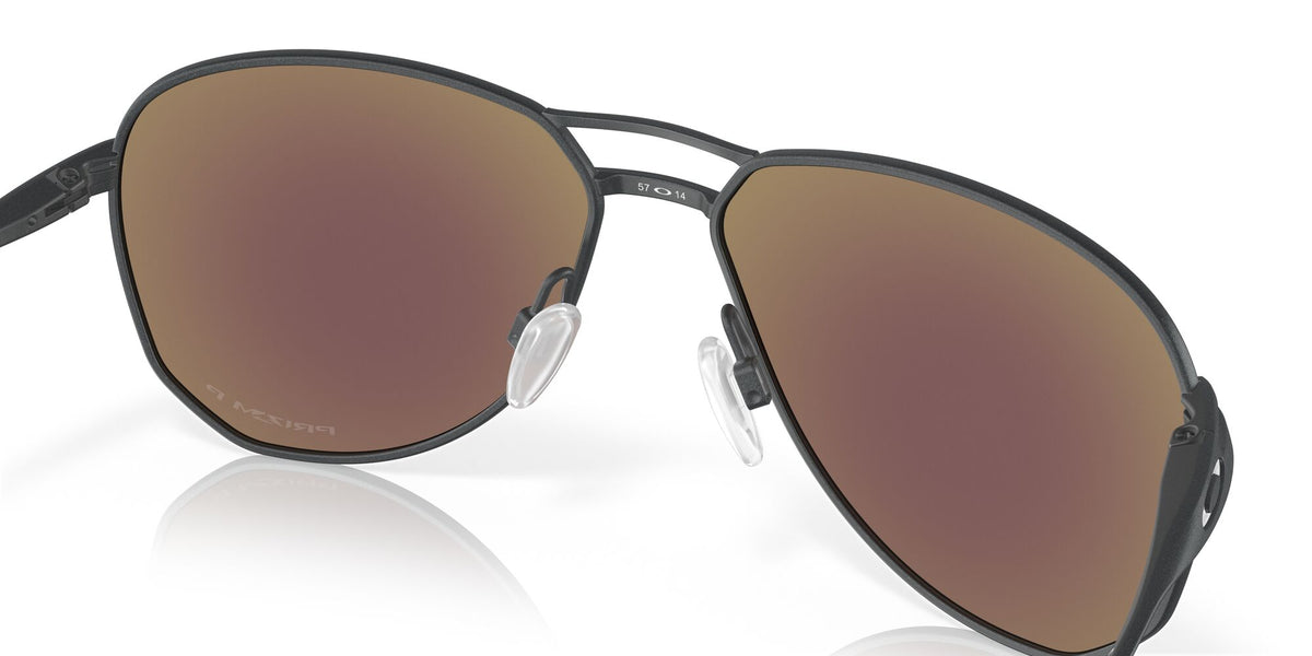 Oakley Contrail Ti 0OO6050 605004 57 Satin Light Steel / Prizm Sapphire Polarized 57 / Plastic / Titanium