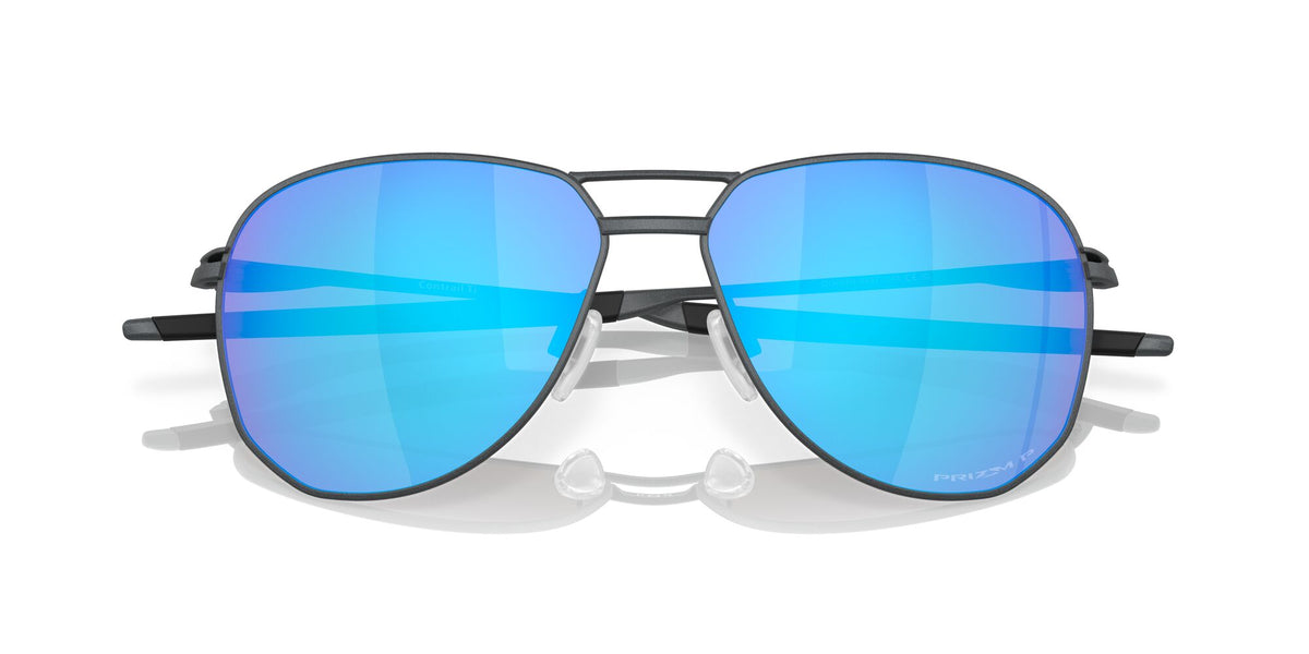 Oakley Contrail Ti 0OO6050 605004 57 Satin Light Steel / Prizm Sapphire Polarized 57 / Plastic / Titanium
