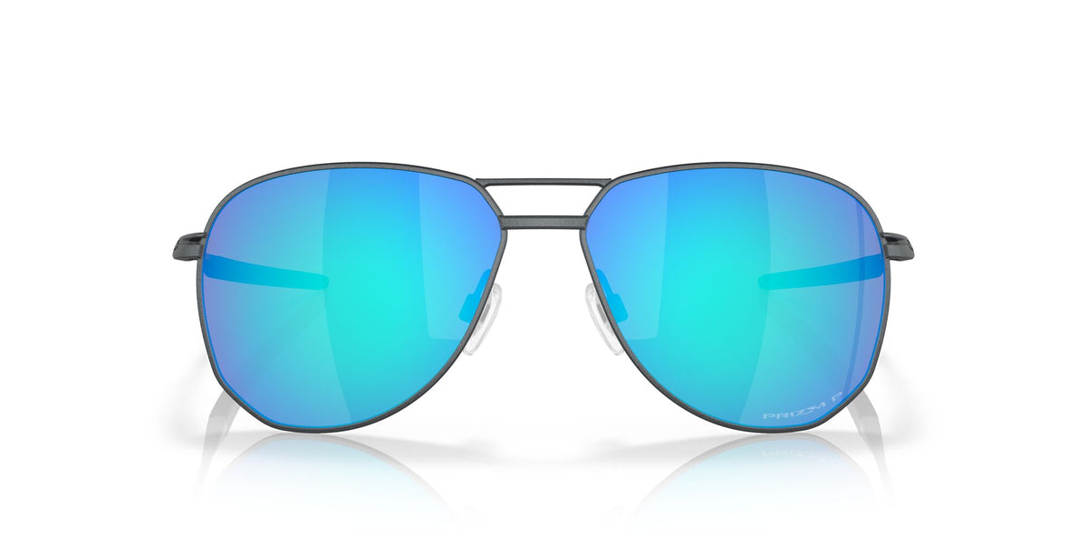 Oakley Contrail Ti 0OO6050 605004 57 Satin Light Steel / Prizm Sapphire Polarized 57 / Plastic / Titanium