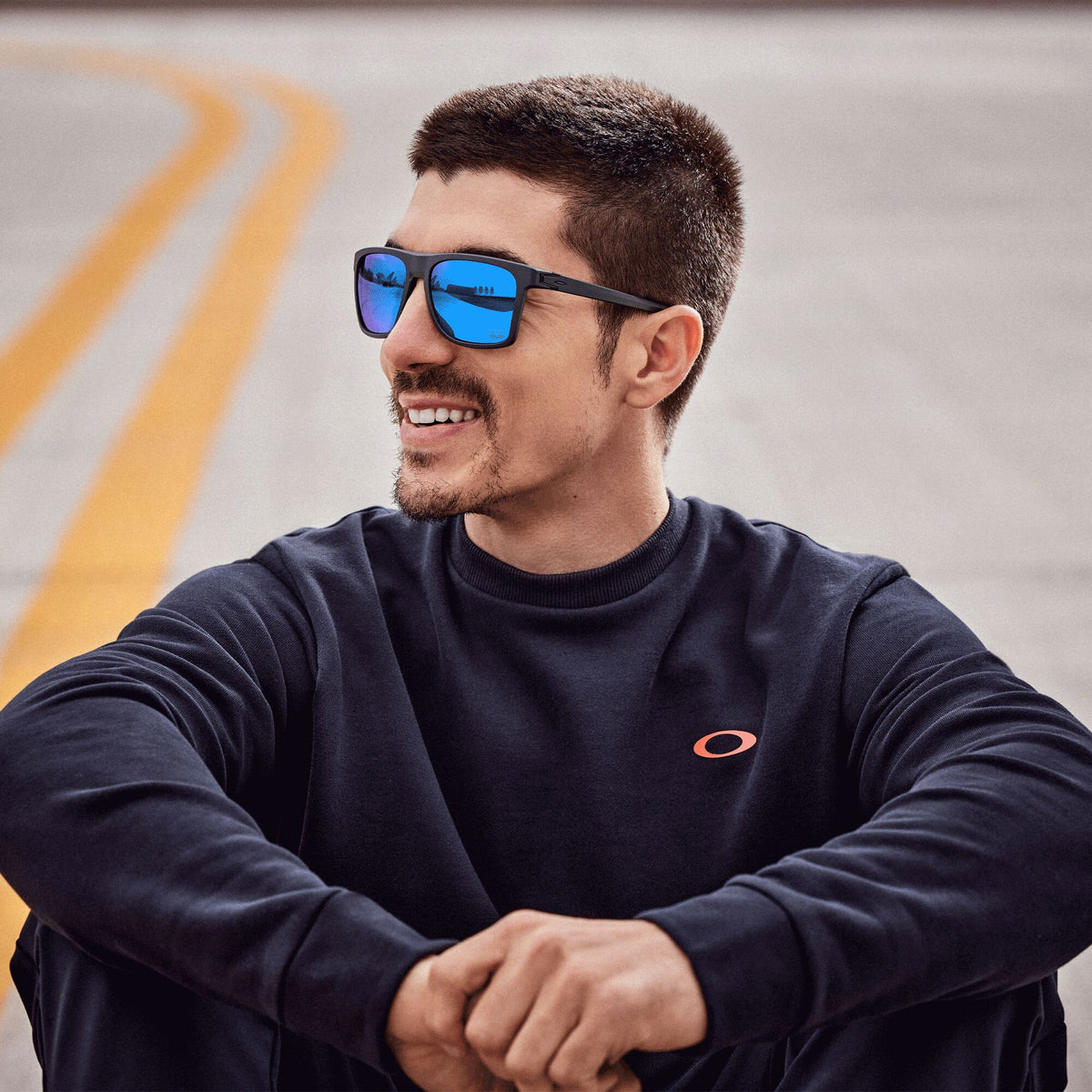 Oakley Leffingwell 0OO9100 910016 57 Matte Dark Grey / Prizm Sapphire 57 / Polycarbonate / O_matter / Injected