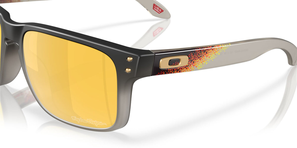 Oakley Holbrook OO9102 9102AH 55 Troy Lee Designs Black Fade / Prizm 24K Polarized