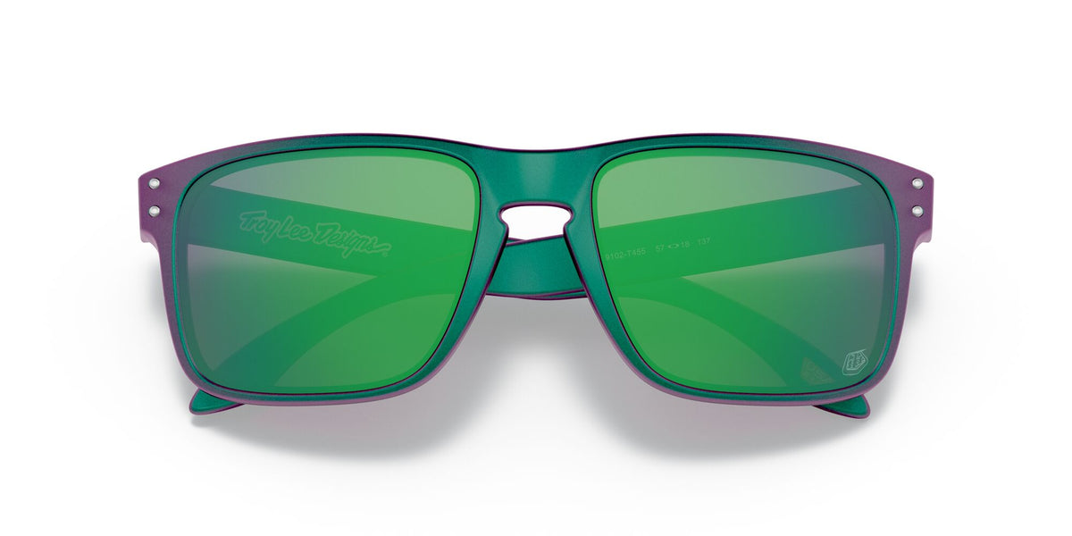 Oakley Holbrook 0OO9102 9102T4 55 Troy Lee Designs Matte Purple Green Shift / Prizm Jade 55 / Plastic / Plastic