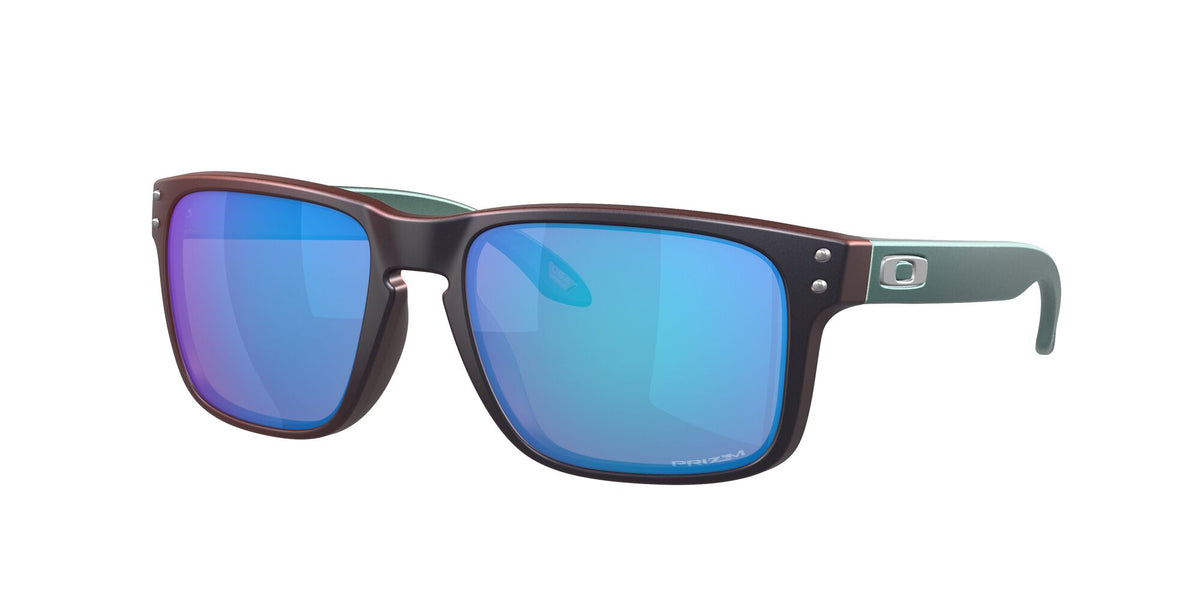 OO 9102 Oakley Holbrook Matte Black/Red Colorshift /  In Prizm Sapphire 55 / Plastic / Plastic