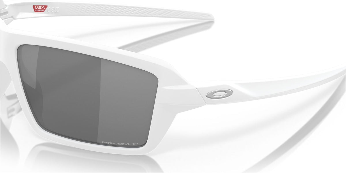 Oakley Cables 0OO9129 912914 63 Matte White / Prizm Black Polarized 63 / Polycarbonate / O_matter / Injected