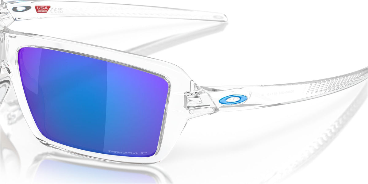 Oakley Cables 0OO9129 912905 63 Polished Clear / Prizm Sapphire Polarized 63 / Plastic / Plastic