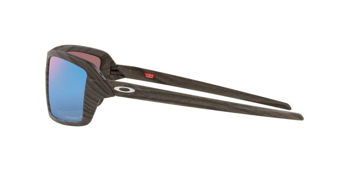 Oakley Cables 0OO9129 912906 63 Woodgrain / Prizm Deep Water Polarized 63 / Plastic / Plastic