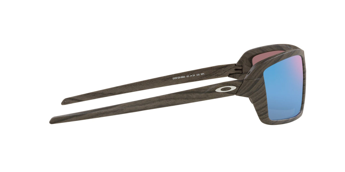 Oakley Cables 0OO9129 912906 63 Woodgrain / Prizm Deep Water Polarized 63 / Plastic / Plastic