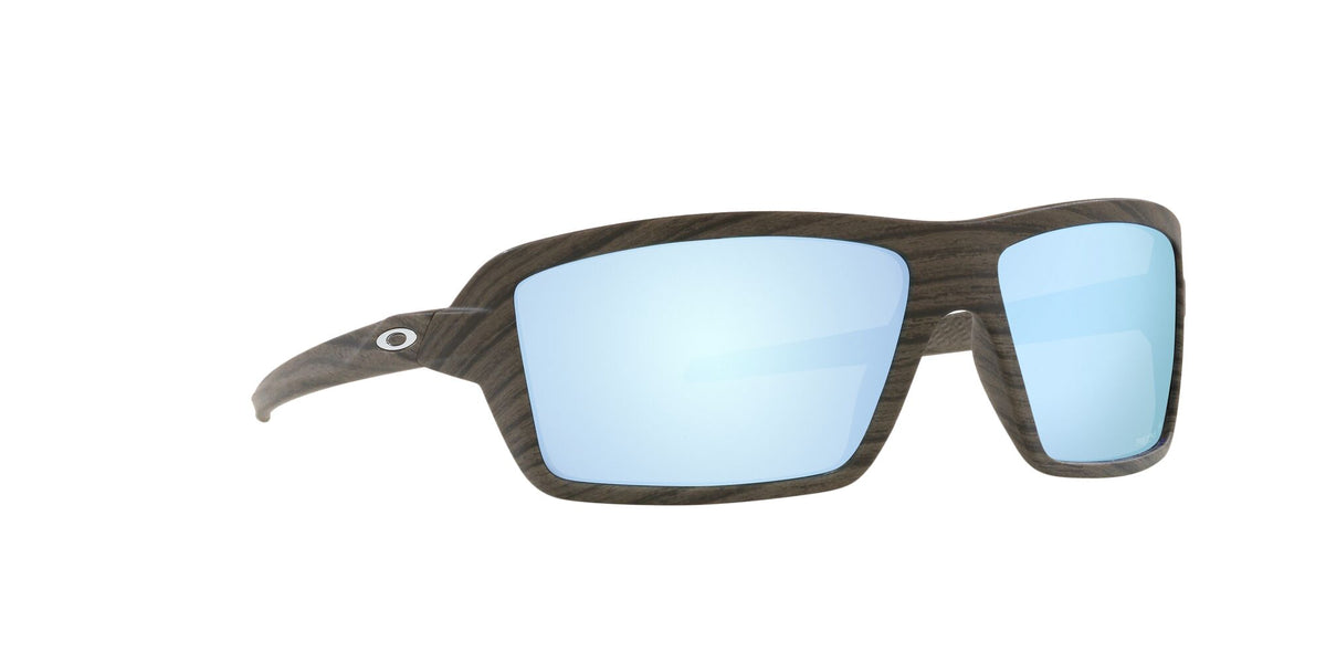 Oakley Cables 0OO9129 912906 63 Woodgrain / Prizm Deep Water Polarized 63 / Plastic / Plastic