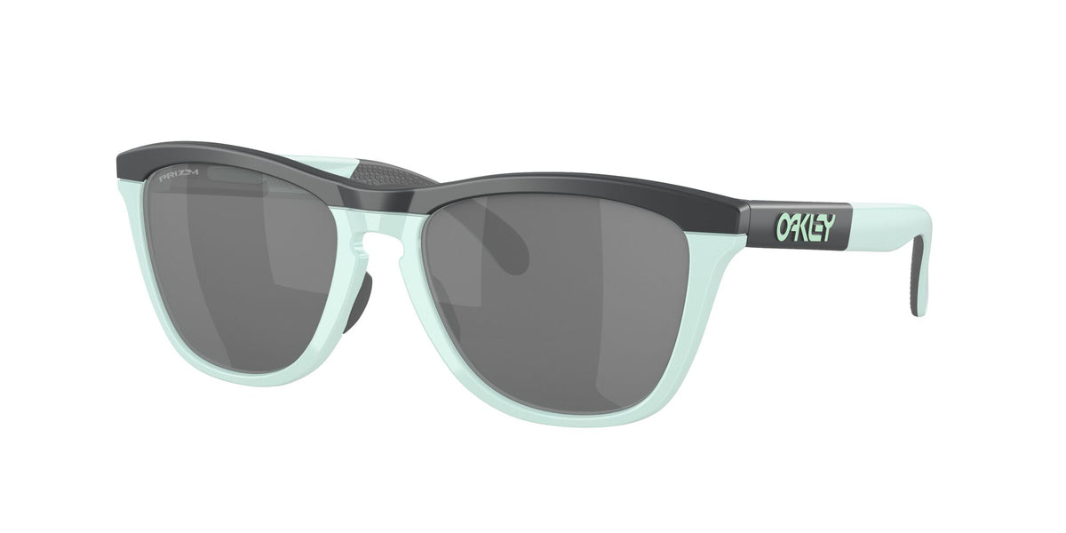 Oakley Frogskins Range 0OO9284 928403 55 Matte Carbon/Blue Milkshake / Prizm Black 55 / Polycarbonate / O_matter / Injected