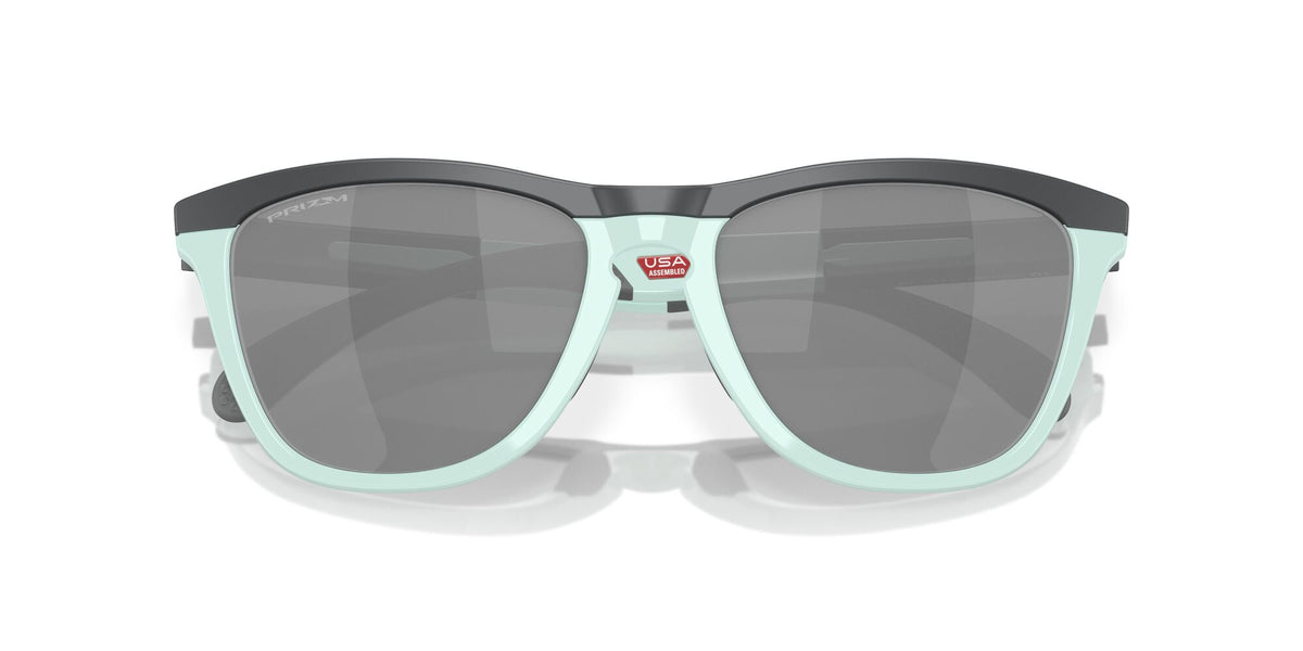 Oakley Frogskins Range 0OO9284 928403 55 Matte Carbon/Blue Milkshake / Prizm Black 55 / Polycarbonate / O_matter / Injected