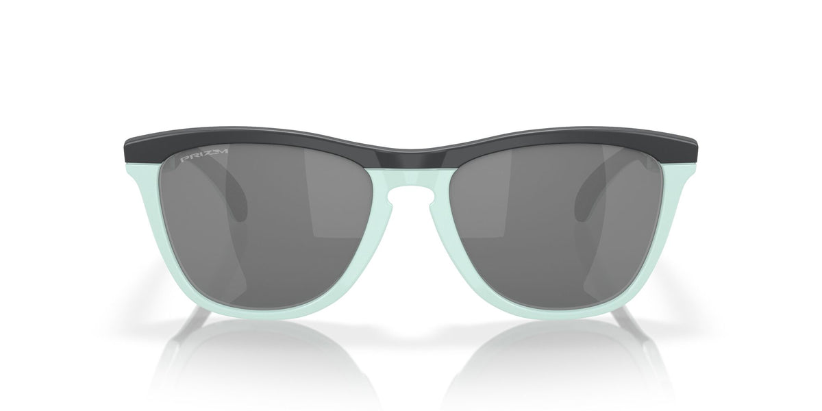 Oakley Frogskins Range 0OO9284 928403 55 Matte Carbon/Blue Milkshake / Prizm Black 55 / Polycarbonate / O_matter / Injected