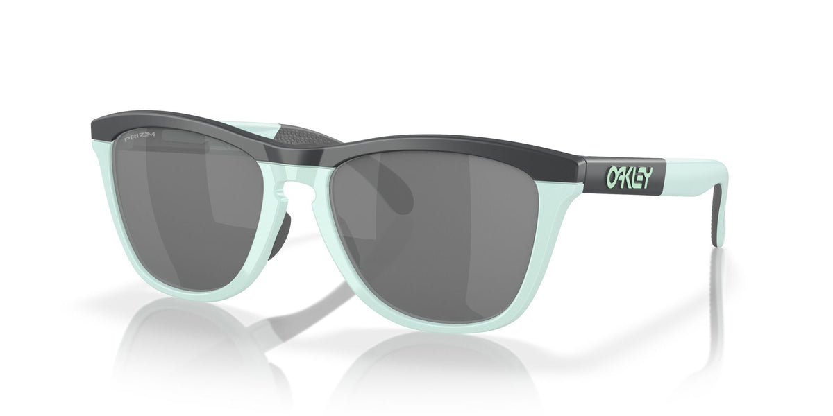 Oakley Frogskins Range 0OO9284 928403 55 Matte Carbon/Blue Milkshake / Prizm Black 55 / Polycarbonate / O_matter / Injected