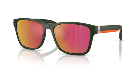 Polo 0PH4229U 55966Q 56 Matte Dark Green / Orange Mirror Red