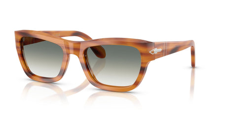 Persol 0PO0091S 960/3A 53 Striped Brown/ Clear Gradient Green