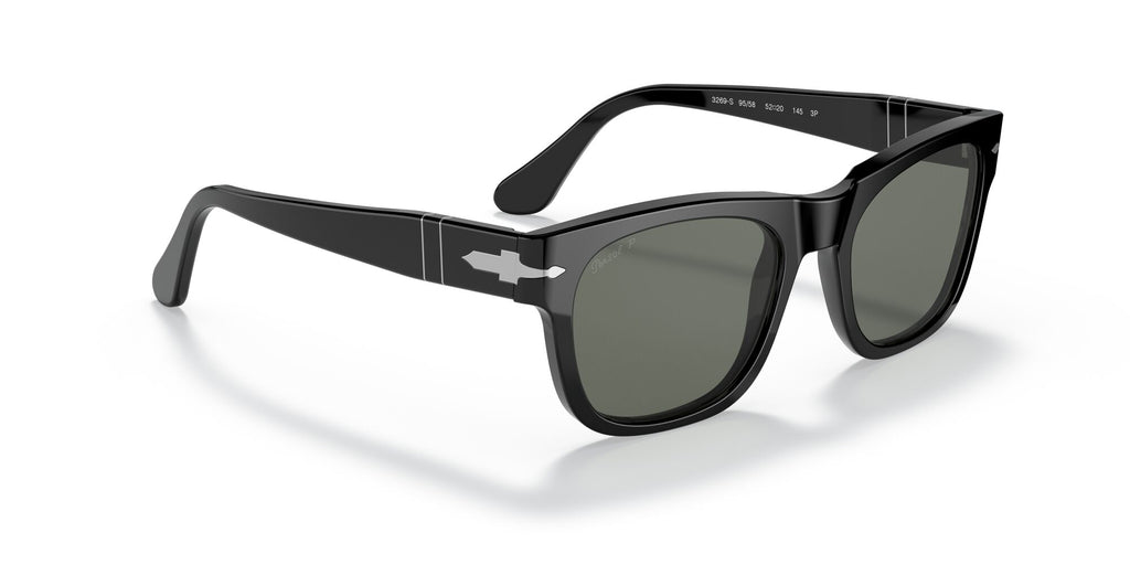 Persol 0PO3269S 95/58 52 Black/ Green Polarized