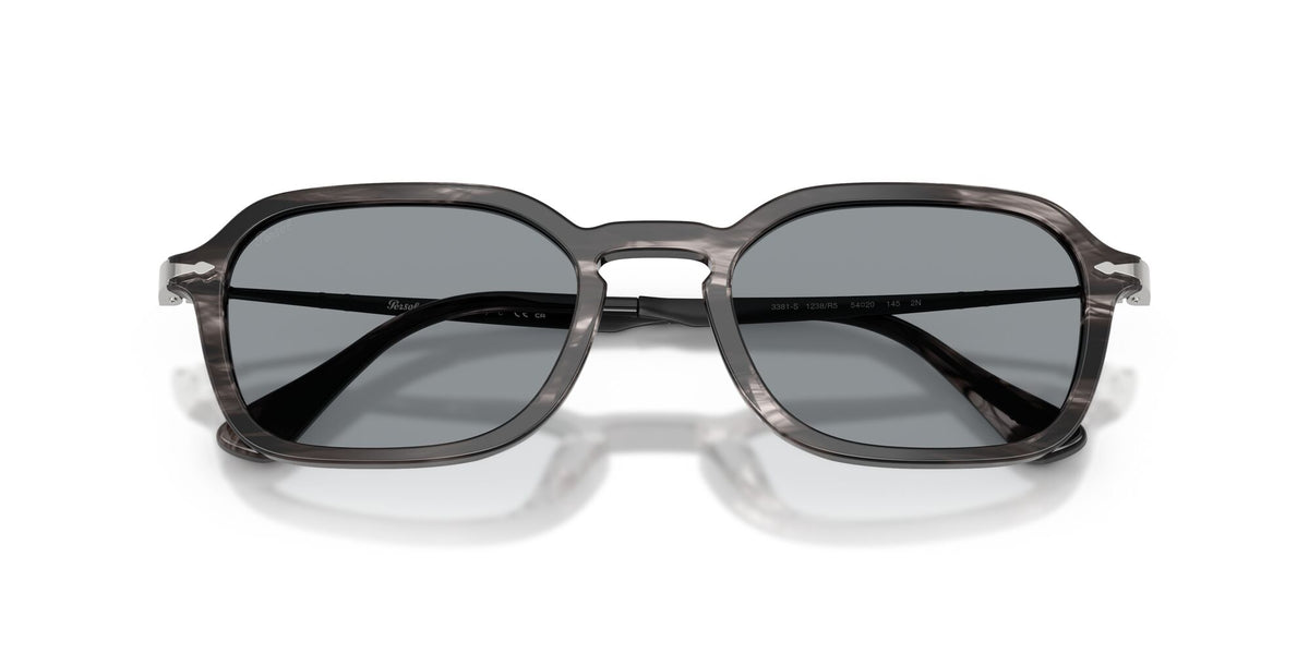 Persol 0PO3381S 1238R5 54 Striped Black & Grey/ Blue