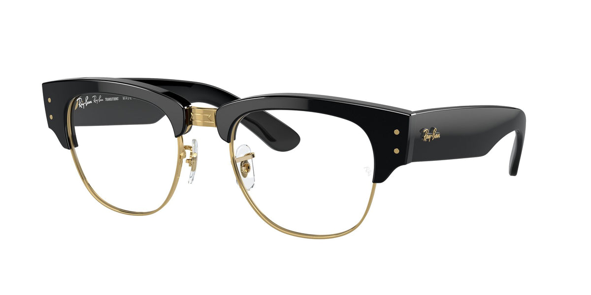 Ray-Ban Mega Clubmaster 0RB0316S 901/GG 53 Black On Gold/ Clear/Blue 53 / Crystal / Propionate / Propionate