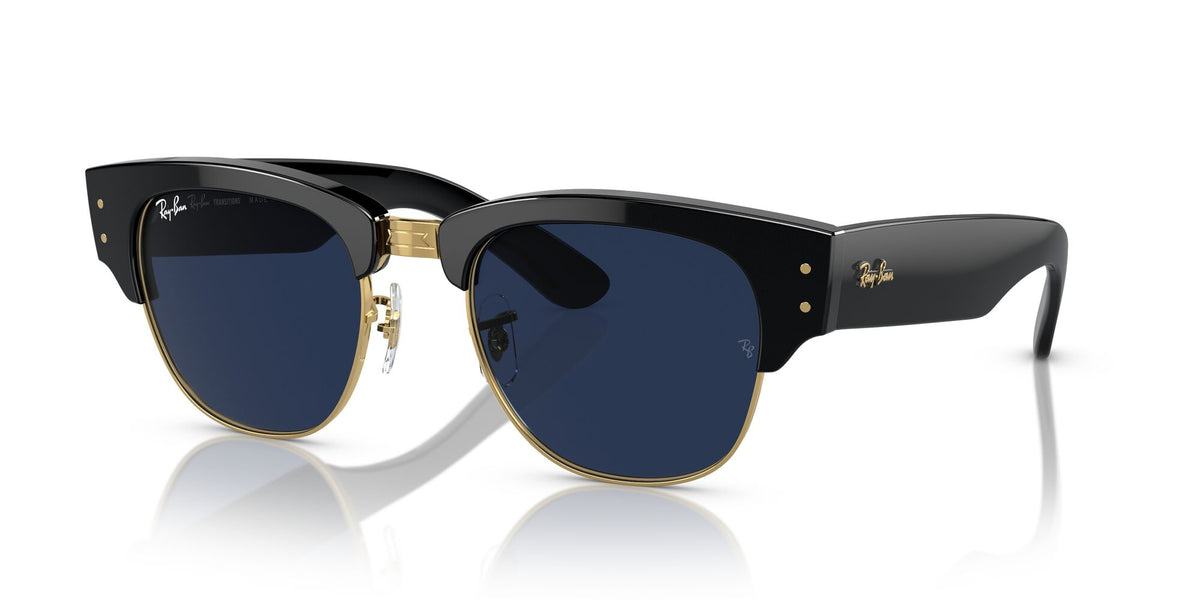 Ray-Ban Mega Clubmaster 0RB0316S 901/GG 53 Black On Gold/ Clear/Blue 53 / Crystal / Propionate / Propionate