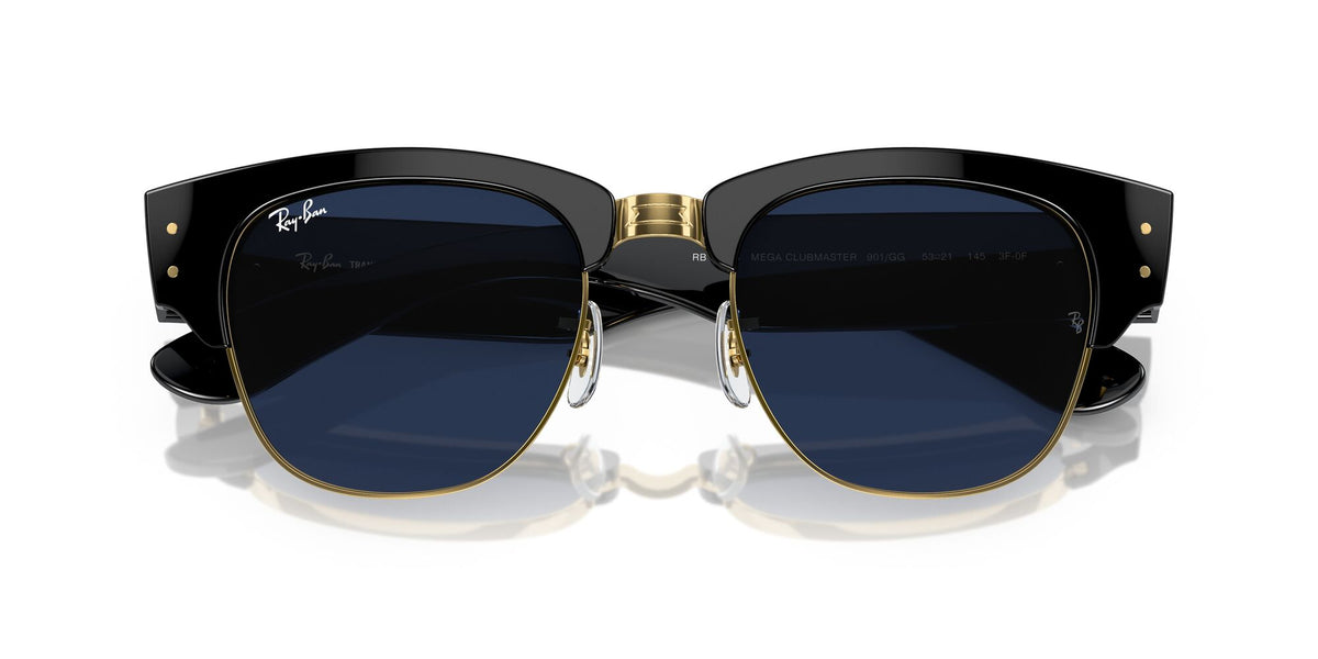 Ray-Ban Mega Clubmaster 0RB0316S 901/GG 53 Black On Gold/ Clear/Blue 53 / Crystal / Propionate / Propionate