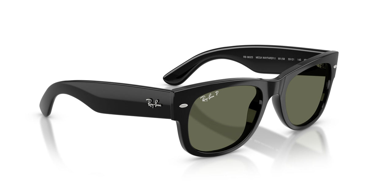 Ray-Ban 0RB0832S901/5855 Mega Wayfarer II Black/ Green Polarized