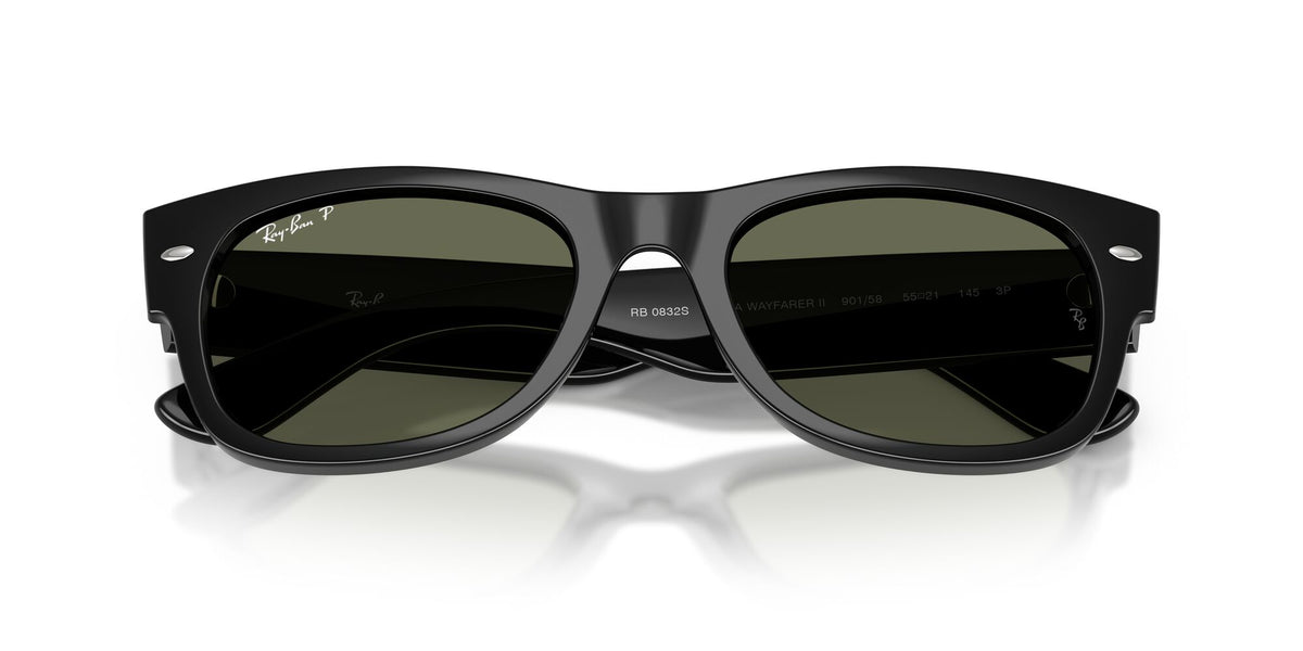 Ray-Ban 0RB0832S901/5855 Mega Wayfarer II Black/ Green Polarized