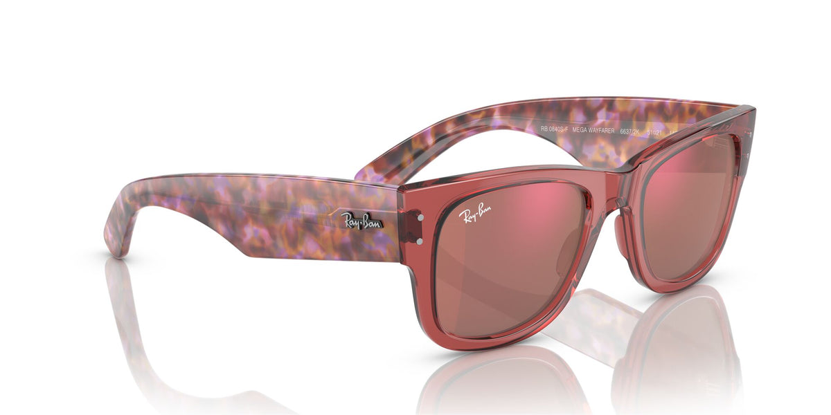 RB 0840SF Ray-Ban Mega Wayfarer Transparent Pink / Red 52 52 / Crystal / Propionate / Propionate