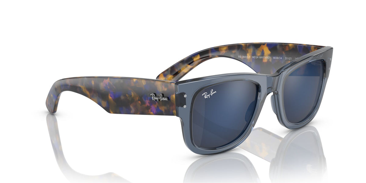 RB 0840SF Ray-Ban Mega Wayfarer Transparent Dark Blue / Blue 52 52 / Crystal / Propionate / Propionate