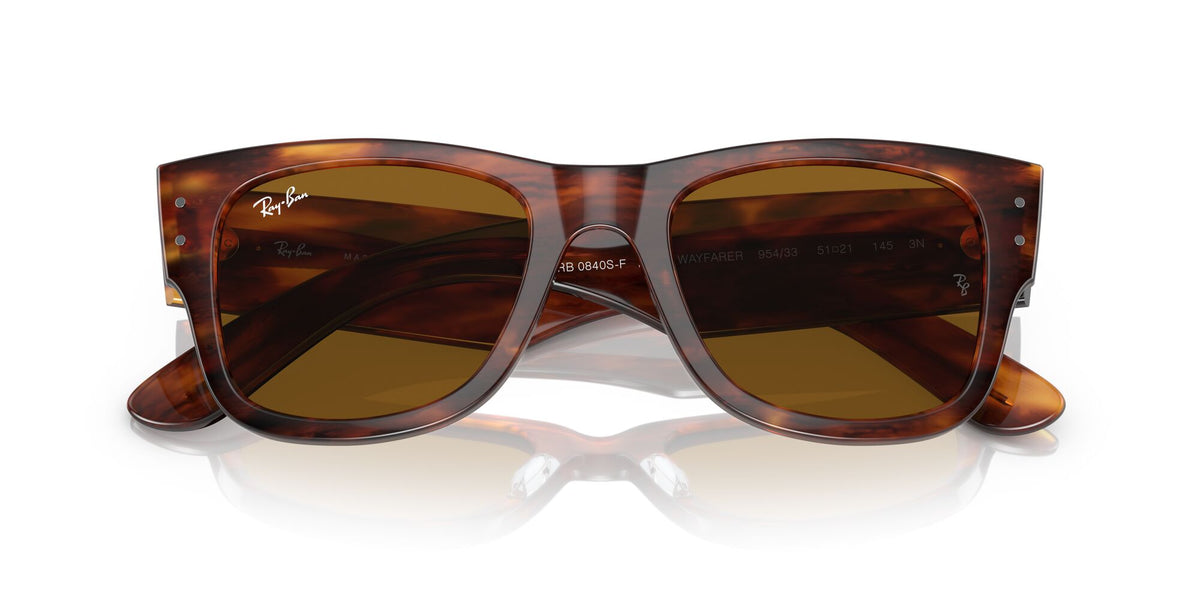 Ray-Ban Mega Wayfarer 0RB0840SF 954/33 52 Striped Havana/ Brown