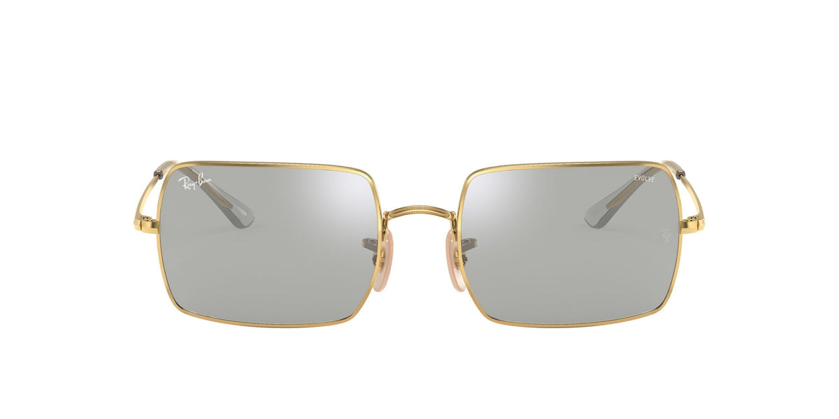 RB 1969 Ray-Ban Rectangle Gold / Photo Grey Mirror Grey 54 54 / Crystal / Metal / Metal