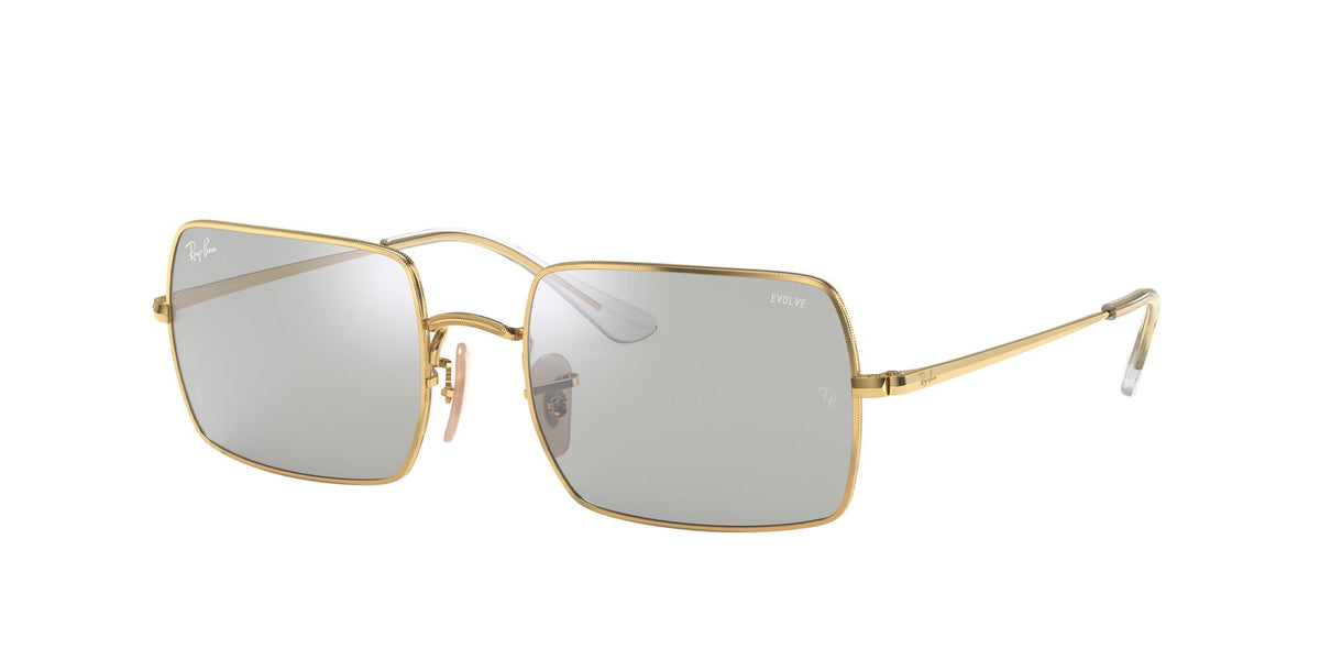 RB 1969 Ray-Ban Rectangle Gold / Photo Grey Mirror Grey 54 54 / Crystal / Metal / Metal