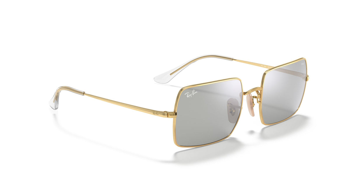 RB 1969 Ray-Ban Rectangle Gold / Photo Grey Mirror Grey 54 54 / Crystal / Metal / Metal