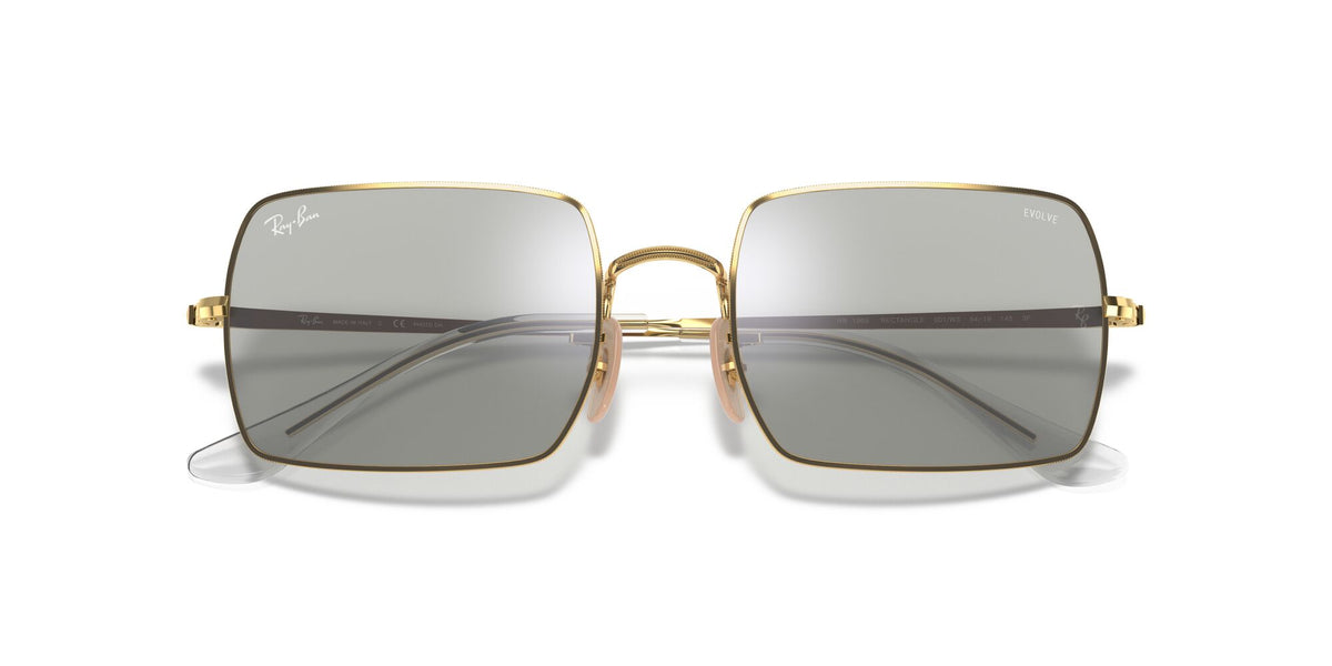 RB 1969 Ray-Ban Rectangle Gold / Photo Grey Mirror Grey 54 54 / Crystal / Metal / Metal