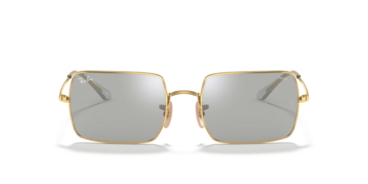 RB 1969 Ray-Ban Rectangle Gold / Photo Grey Mirror Grey 54 54 / Crystal / Metal / Metal