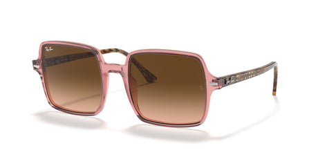 RB 1973 Ray-Ban Square Ii Transparent Pink /  Pink Gradient Brown 53 53 / Crystal / Plastic