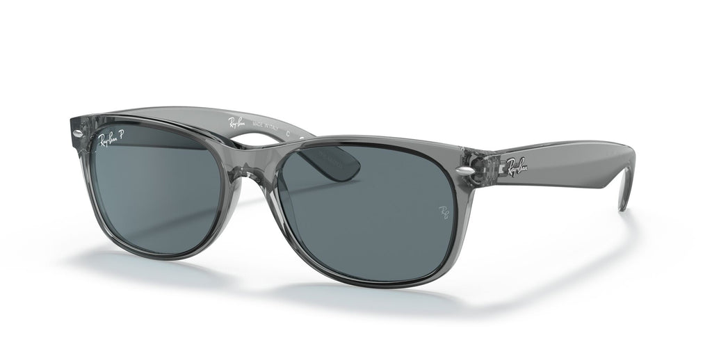 Ray-Ban New Wayfarer Low Bridge Fit 0RB2132F 64503R 55 Transparent Grey/ Dark Blue 55 / Crystal / Nylon / Nylon