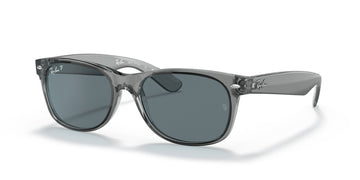 Ray-Ban New Wayfarer Low Bridge Fit 0RB2132F 64503R 55 Transparent Grey/ Dark Blue 55 / Crystal / Nylon / Nylon