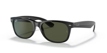 Ray-Ban New Wayfarer Low Bridge Fit 0RB2132F 901L 55 Black/ Green Classic G-15 55 / Crystal / Nylon / Nylon