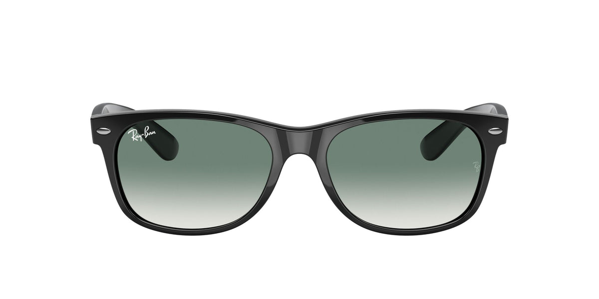 RB 2132F Ray-Ban New Wayfarer Low Bridge Fit Black / Green Gradient 55 55 / Crystal / Nylon / Nylon