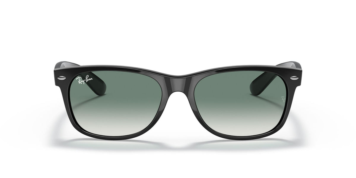 RB 2132F Ray-Ban New Wayfarer Low Bridge Fit Black / Green Gradient 55 55 / Crystal / Nylon / Nylon