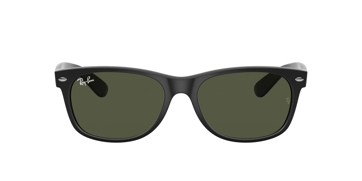 Ray-Ban New Wayfarer 0RB2132 622 55 Matte Black/ Green - Blue Star Eyewear