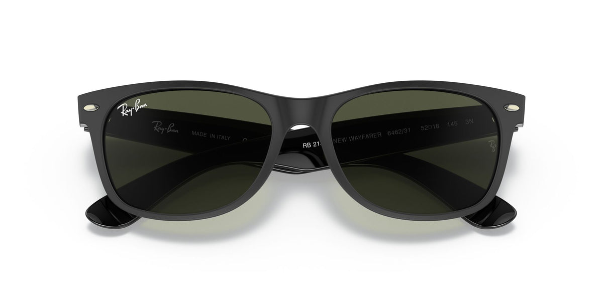 Ray-Ban New Wayfarer 0RB2132 646231 52 Black/ Green 52 / Crystal / Nylon / Nylon